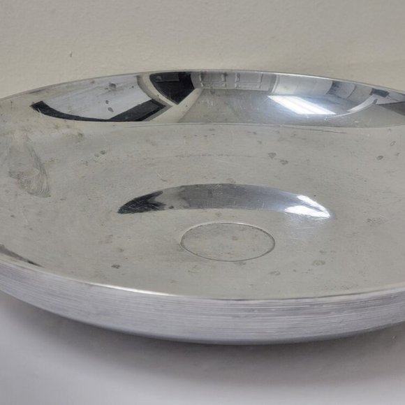 Vintage VERA WANG WEDGEOOD Metal SERVING BOWL Platter Large SILVER PLATED - Picture 3 of 7
